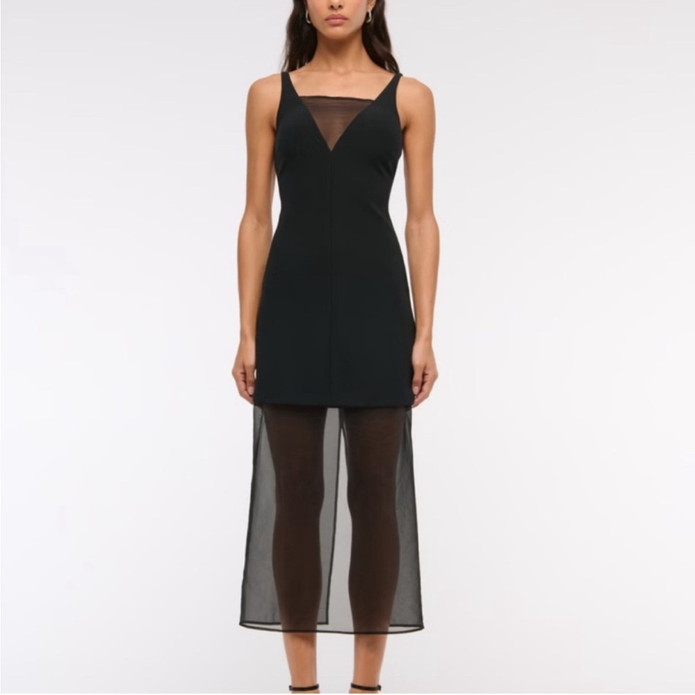 Abercrombie V-Neck Sheer Midi Dress